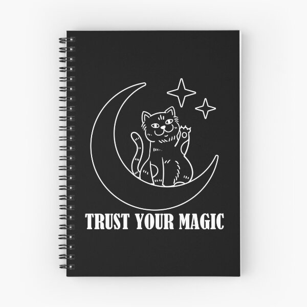 Item preview, TRUST YOUR MAGIC Mystical Black Cat on Crescent Moon | Celestial Witchcore Gothic T-Shirt designed and sold by thepeaceful90.