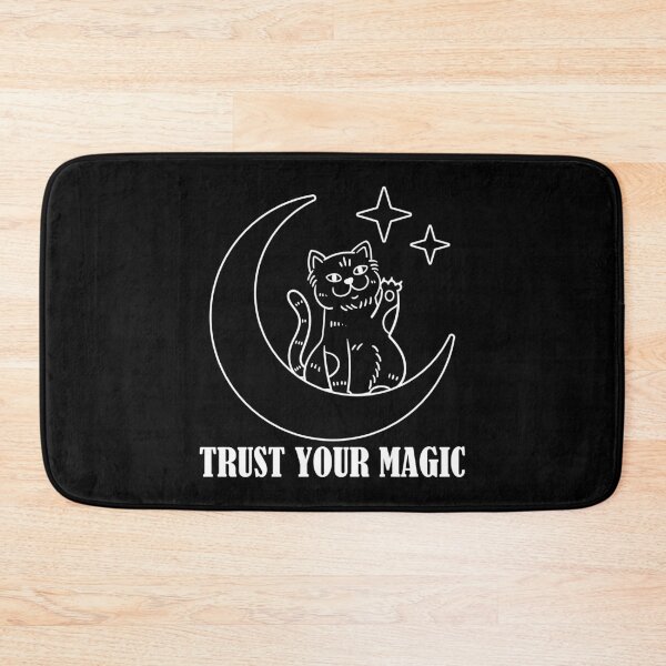 Item preview, TRUST YOUR MAGIC Mystical Black Cat on Crescent Moon | Celestial Witchcore Gothic T-Shirt designed and sold by thepeaceful90.