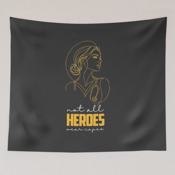 Item preview, Not All Heroes Wear Capes (dark edition) — Nurse Line Art Gift | RN TShirt Nurse Appreciation Aesthetic Nurse Portrait designed and sold by KiwyStudio.
