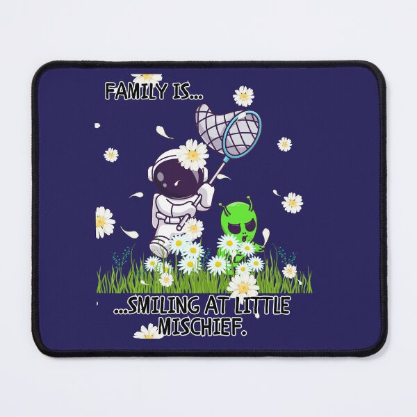 Item preview, Family Is Smiling at Little Mischief Cute Astronaut and Alien Design designed and sold by AhmadAnnaPrints.