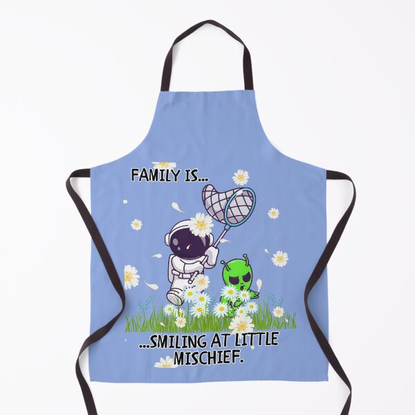 Item preview, Family Is Smiling at Little Mischief Cute Astronaut and Alien Design designed and sold by AhmadAnnaPrints.