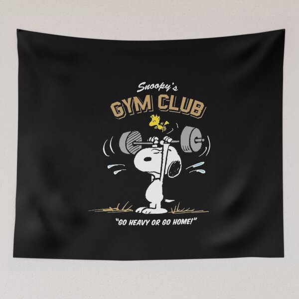 Item preview, Funny Retro Peanuts Snoopy Gym - Go heavy or Go Home designed and sold by Gbriel3.