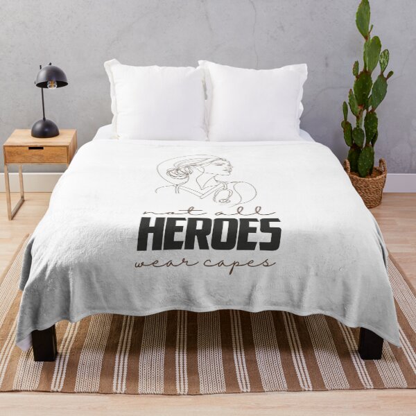 Item preview, Not All Heroes Wear Capes — Nurse Line Art Gift | RN Pillow Nurse Portrait designed and sold by KiwyStudio.