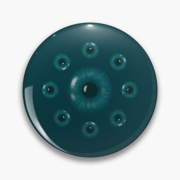 Item preview, One large eye with eight small eyes around it in dark cyan designed and sold by Cherevan.