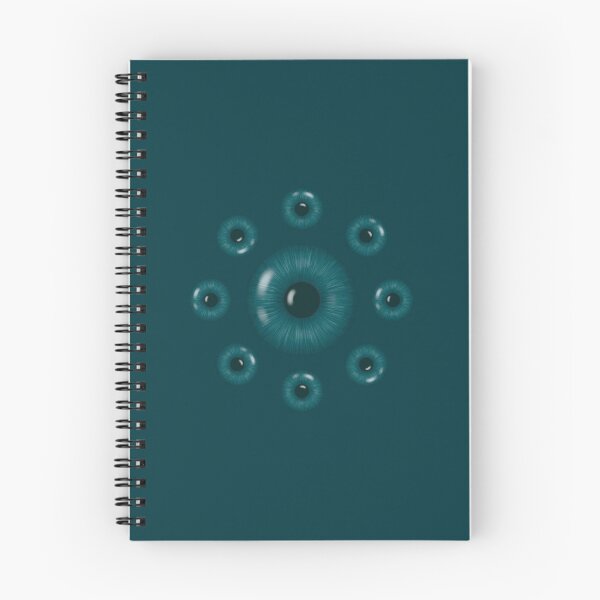 Item preview, One large eye with eight small eyes around it in dark cyan designed and sold by Cherevan.
