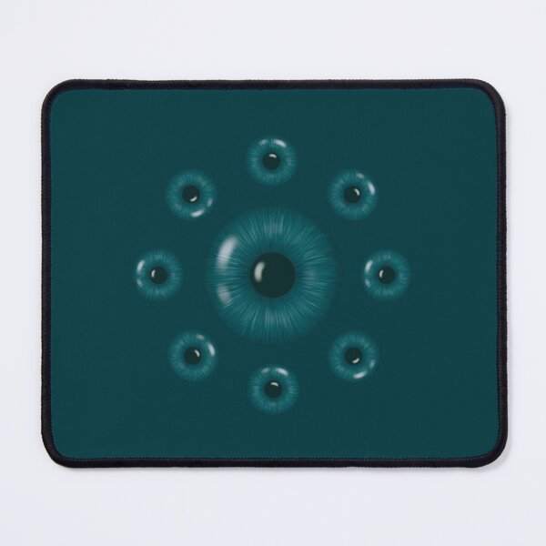 Item preview, One large eye with eight small eyes around it in dark cyan designed and sold by Cherevan.