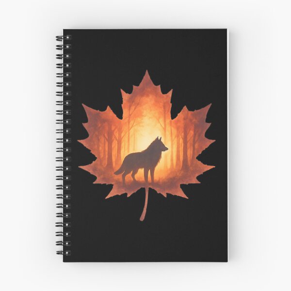 Item preview, Wolf in the autumn forest and maple leaf designed and sold by Akasilius.