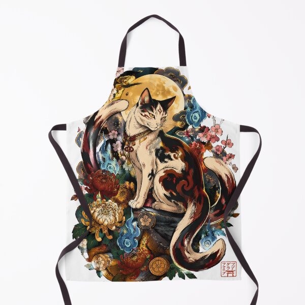 Item preview, Nekomata Yokai Art – Japanese Supernatural Cat Moonlit Spirit Illustration designed and sold by kaxymax.