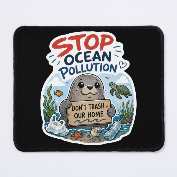 Item preview, Stop Ocean Pollution Save Neil the Seal designed and sold by SMARTKIT DESIGNAGENCY.