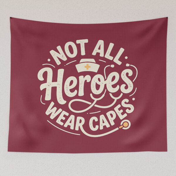 Item preview, Nurse Not All Heroes Wear Capes – Vintage Medical Typography Graphic Hat designed and sold by KiwyStudio.