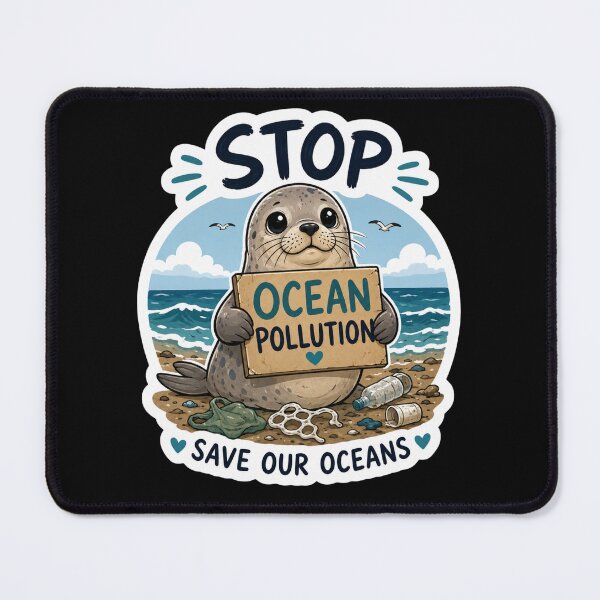 Item preview, Stop Ocean Pollution Save Neil the Seal designed and sold by SMARTKIT DESIGNAGENCY.