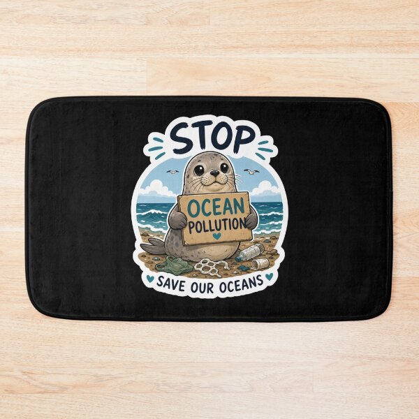 Item preview, Stop Ocean Pollution Save Neil the Seal designed and sold by SMARTKIT  DESIGNAGENCY.