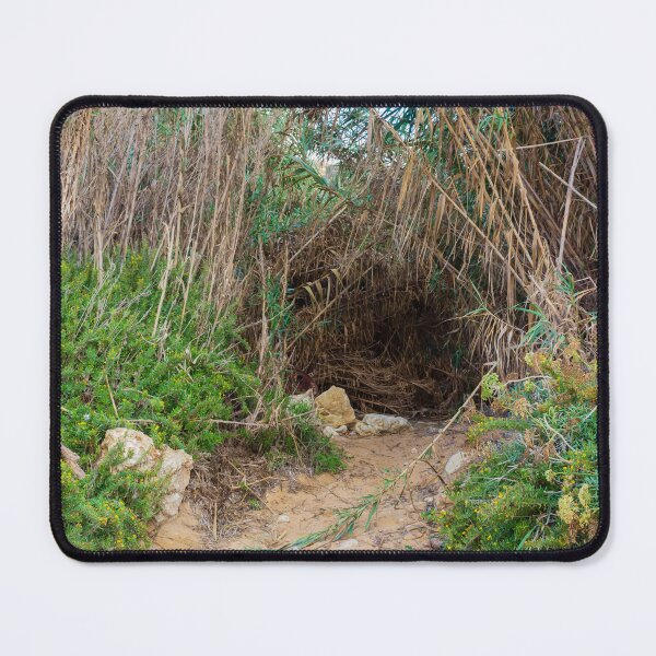 Item preview, Coastal Sand Path Leading Into Dense Reeds and Green Vegetation Creating a Hidden Natural Tunnel designed and sold by Nmallia.