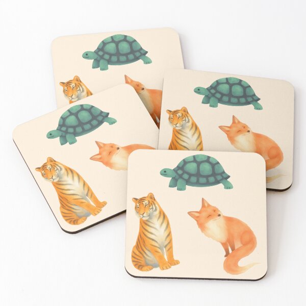 Item preview, Cute Watercolor Animal Sticker Pack | Tiger Fox & Turtle Wildlife Aesthetic Stickers designed and sold by Art IN Pack.