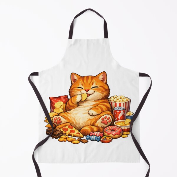 Item preview, No Thoughts Just Snacks Orange Cat Cute Food Lover Illustration designed and sold by builtforyou.