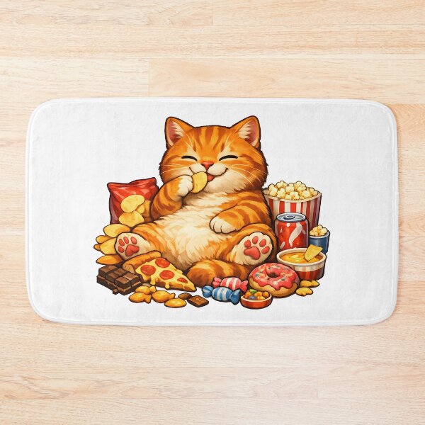 Item preview, No Thoughts Just Snacks Orange Cat Cute Food Lover Illustration designed and sold by builtforyou.