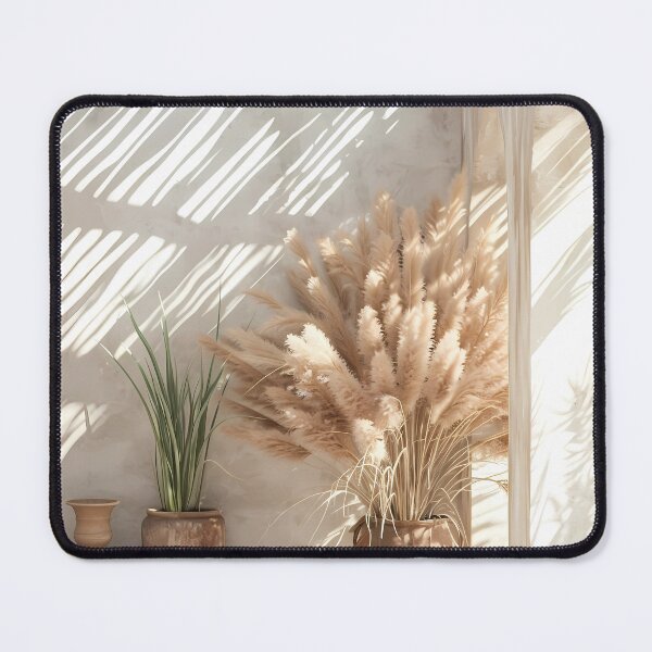 Item preview, Boho Pergola Patio Pampas Grass Sunlit Shadow Print designed and sold by Emberearth.