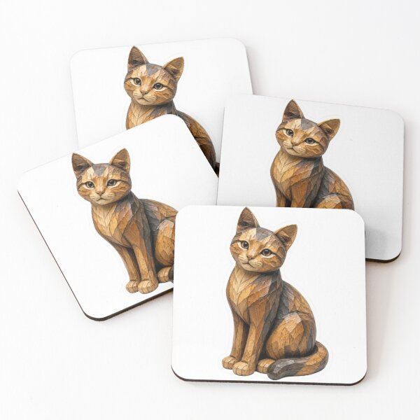 Item preview, Geometric Wooden Cat designed and sold by Snurly.