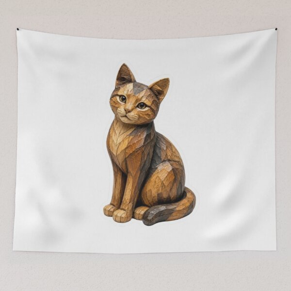Item preview, Geometric Wooden Cat designed and sold by Snurly.