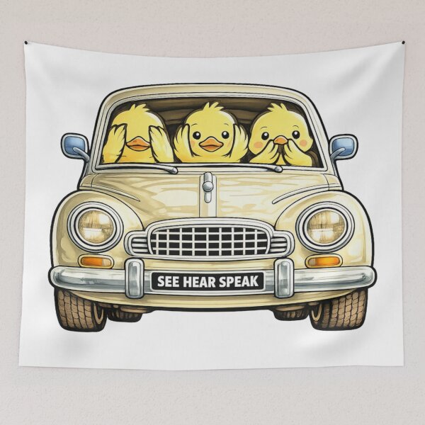Item preview, Ducks Three Wise Ducks in a car designed and sold by JamesDunican.