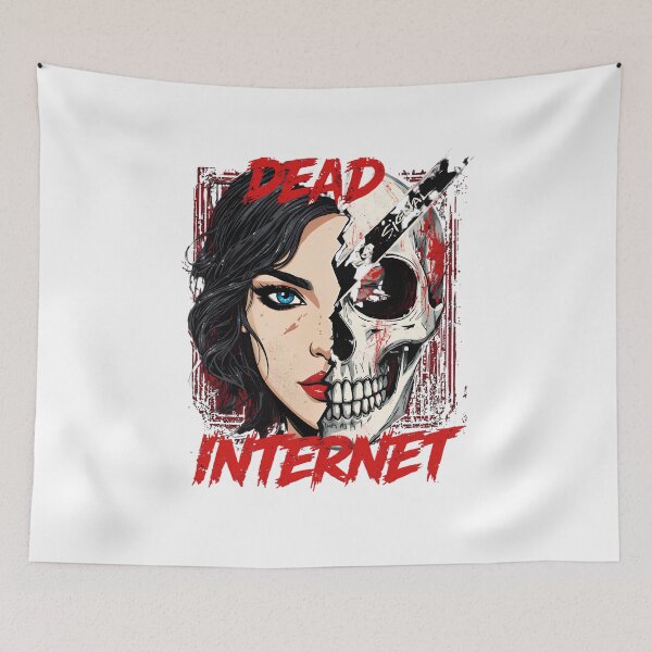 Item preview, Dead Internet Theory Horror Skull Gothic Cyberpunk Graphic T-Shirt designed and sold by Kavya Art.