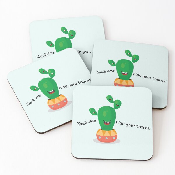 Item preview, Happy Cactus Family in Patterned Pot - Cute Kawaii Plant designed and sold by ilkayArtStudio.