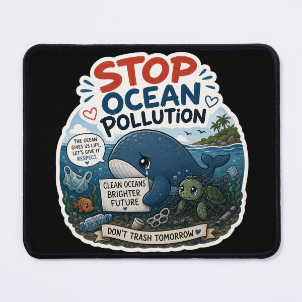 Item preview, Stop ocean pollution whale designed and sold by SMARTKIT DESIGNAGENCY.