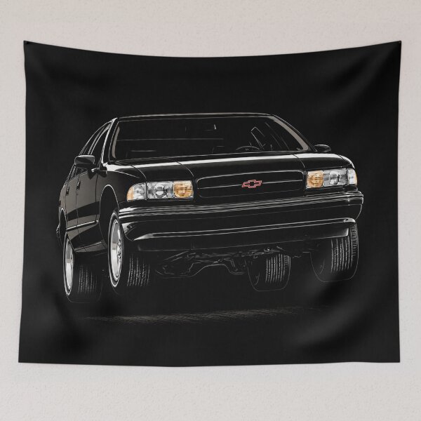 Item preview, Chevrolet Impala SS – Black 90s Muscle Sedan Art designed and sold by Stinky Lincy's Apparel Company.