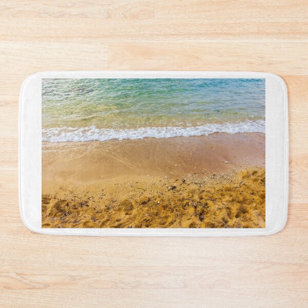 Item preview, Golden Sandy Beach Shoreline With Gentle Ocean Waves And Clear Turquoise Water designed and sold by Nmallia.