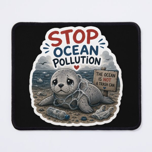 Item preview, Stop Ocean Pollution Save Neil the Seal designed and sold by SMARTKIT DESIGNAGENCY.