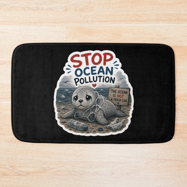 Item preview, Stop Ocean Pollution Save Neil the Seal designed and sold by SMARTKIT  DESIGNAGENCY.