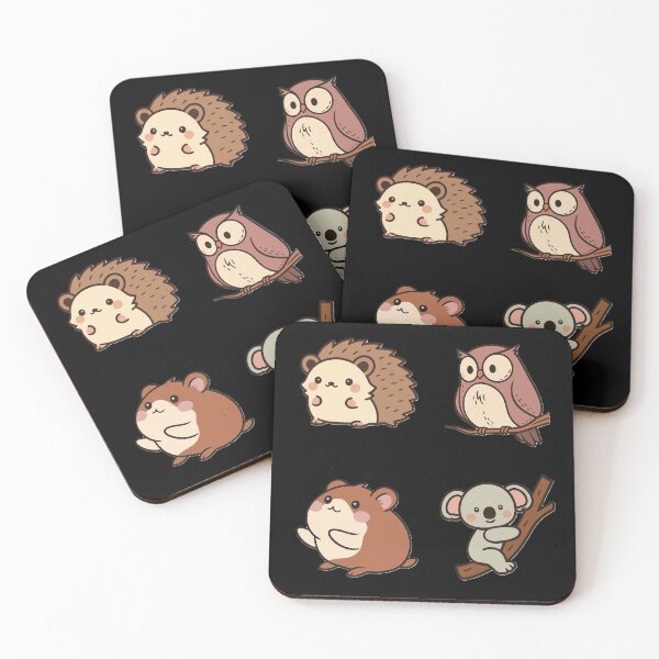 Item preview, Cute Kawaii Animal Sticker Pack | Hedgehog Owl Hamster & Koala Aesthetic Stickers designed and sold by Art IN Pack.