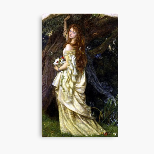 Ophelia (“And He Will Not Come Back Again”) - Arthur Hughes Canvas Print
