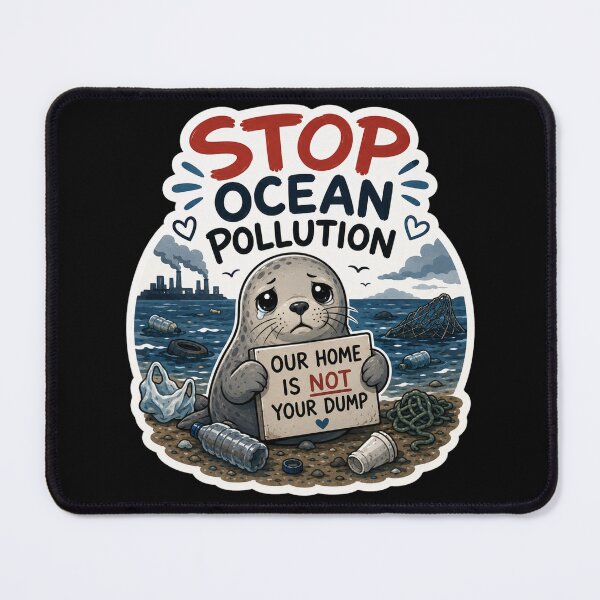 Item preview, Stop Ocean Pollution Save Neil the Seal designed and sold by SMARTKIT DESIGNAGENCY.