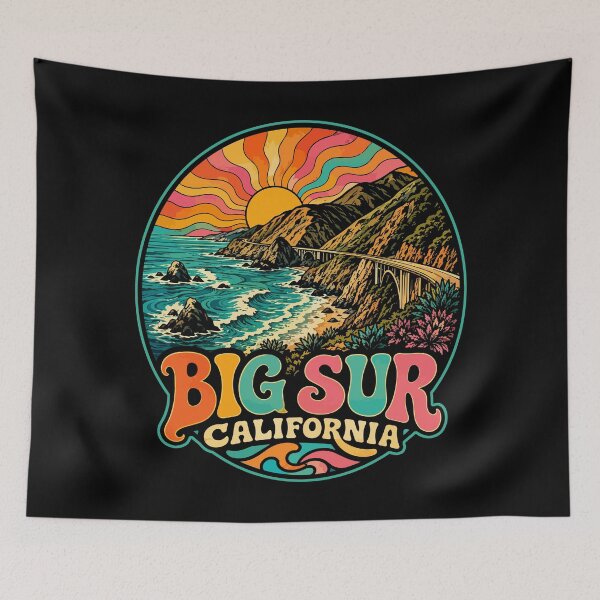 Item preview, Big Sur California Coast Retro Trippy Art Travel designed and sold by TomFrontierArt.