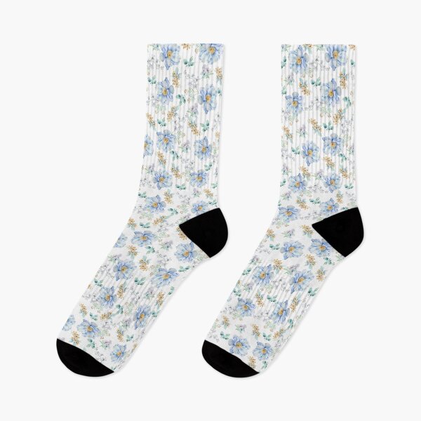 Item preview, Blue Watercolor Floral Seamless Pattern designed and sold by DreamyLayer.