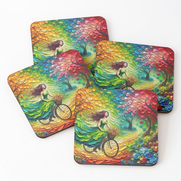Item preview, Oil painting of lady riding cycle designed and sold by Chi261.