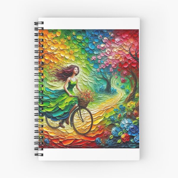 Item preview, Pintura al óleo de una mujer montando en bicicleta. designed and sold by Chi261.