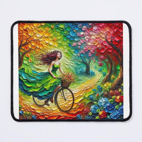 Item preview, Oil painting of lady riding cycle designed and sold by Chi261.
