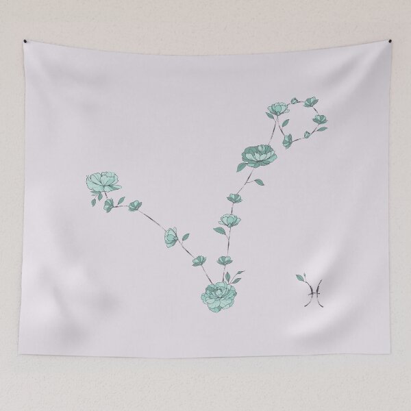 Item preview, Pisces Floral Zodiac Constellation designed and sold by TheThankfulTyne.