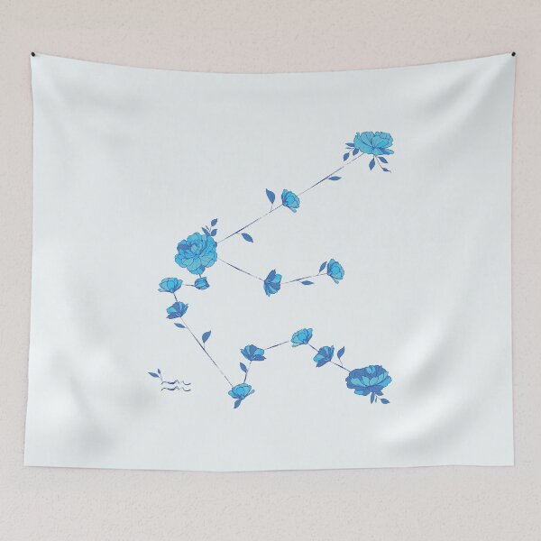 Item preview, Aquarius Floral Zodiac Constellation designed and sold by TheThankfulTyne.