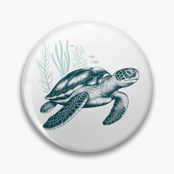 Item preview, Ancient Mariner Sea Turtle - Detailed Vintage Etching designed and sold by ArthousePromos.