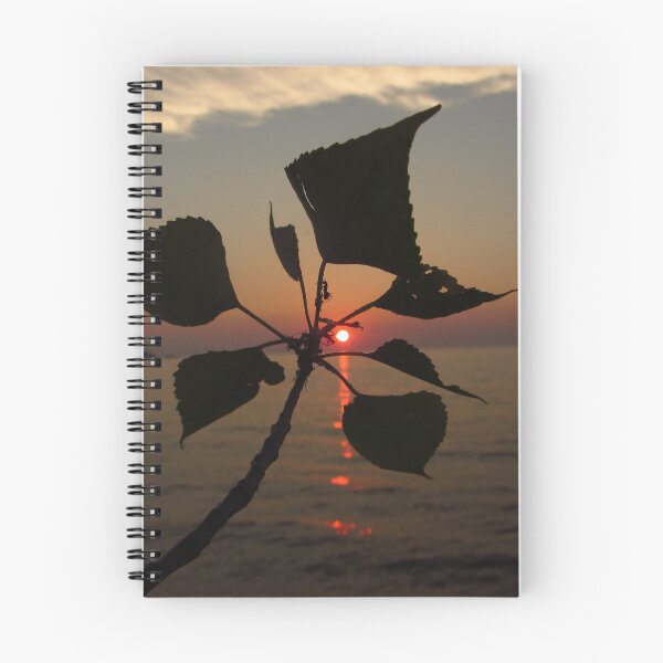 Item preview, Sunset Leaves Silhouette Over Lake Ocean Landscape designed and sold by BetweenForms.