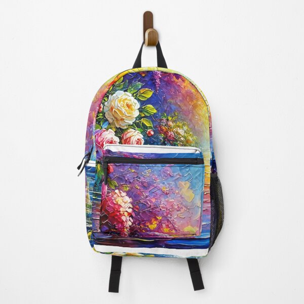 Item preview, Oil painting of lush floral garden near lake designed and sold by Chi261.