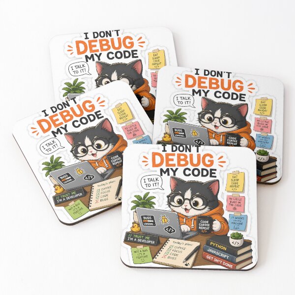 Item preview, Debug Cat Sticker | Funny Programmer Cat | I Don't Debug My Code I Talk To It | Coding Laptop Sticker designed and sold by GenZStickerHub1.