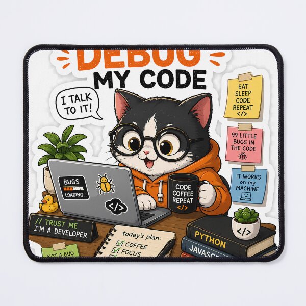 Item preview, Debug Cat Sticker | Funny Programmer Cat | I Don't Debug My Code I Talk To It | Coding Laptop Sticker designed and sold by GenZStickerHub1.