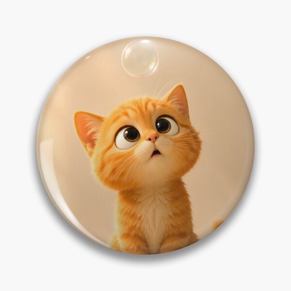 Item preview, Almost... – Curious Orange Kitten and a Soap Bubble designed and sold by bauschberts.