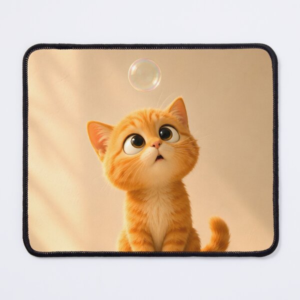 Item preview, Almost... – Curious Orange Kitten and a Soap Bubble designed and sold by bauschberts.