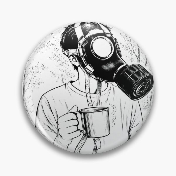 Item preview, Minimalist Gas Mask Coffee Illustration designed and sold by Sztyep88.