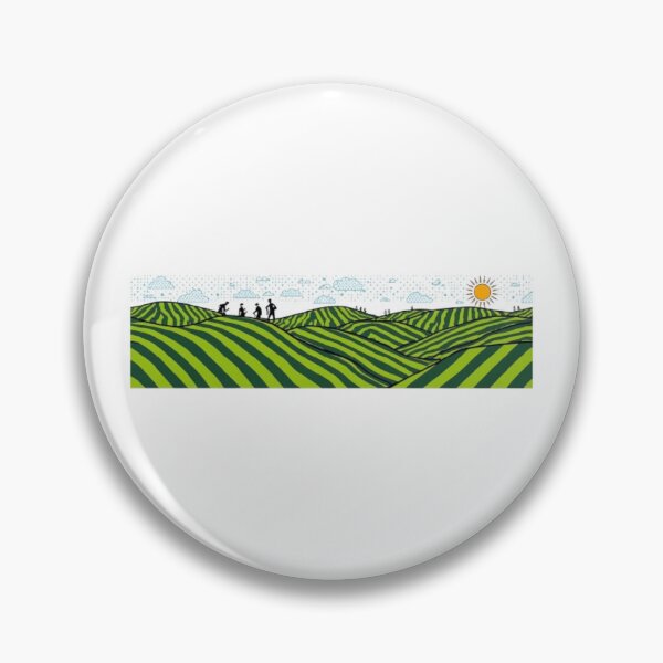 Item preview, Green Tea Field Hills Panoramic Nature Illustration designed and sold by ByKayaPrints.